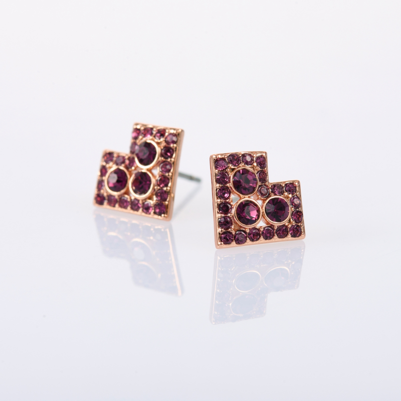 Earrings purple Cicman hearts