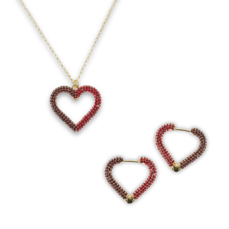 Gift box red hearts