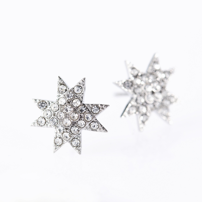 FOLKIE earrings silver Čičmany stars