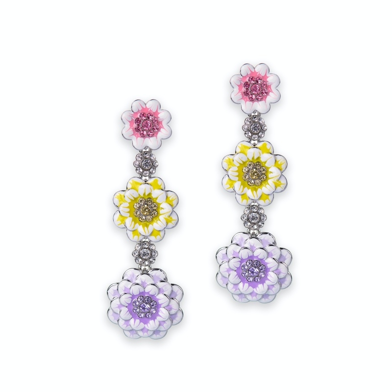 Dangling earrings pastel peonies