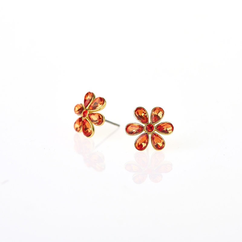 Earrings orange meadow flowers
