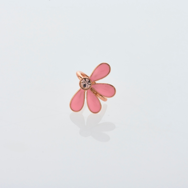 Earcuff/falošný piercing ružová kvetinka