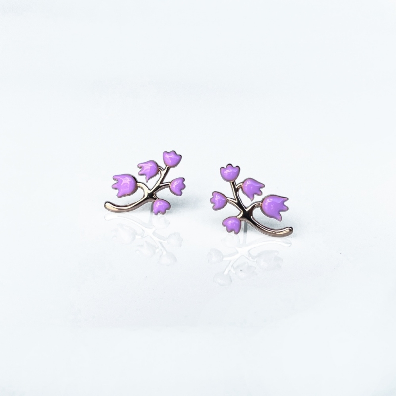 Earrings violet lilies of the valley