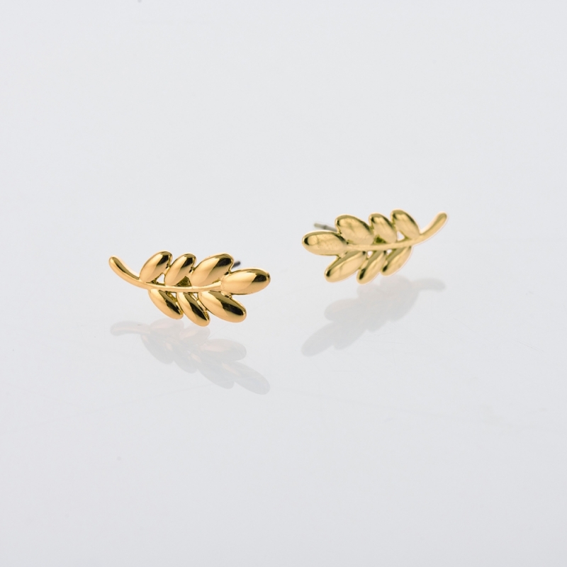Earrings gold spikelet