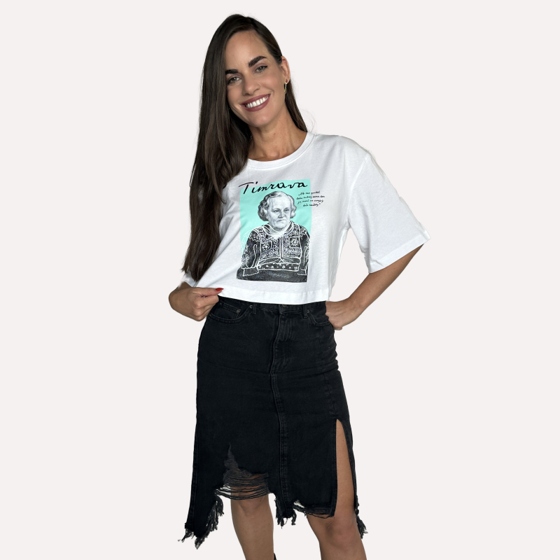 White oversized crop T-shirt Timrava