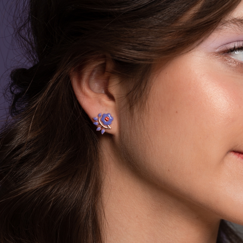Earrings violet saffron