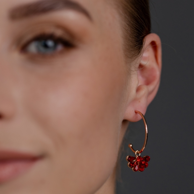 Small Red Circles Earrings