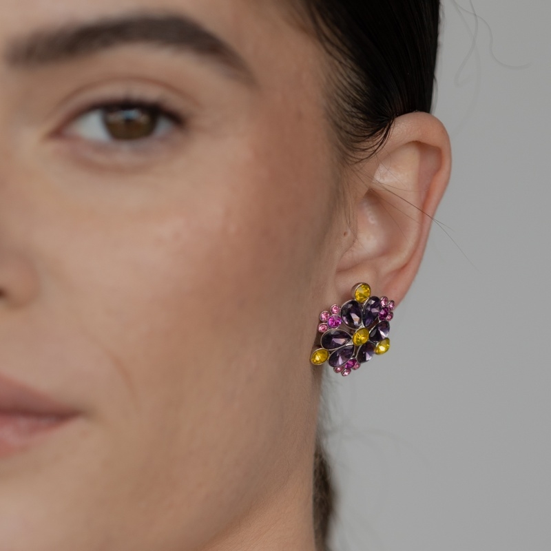 Purple earrings ornament