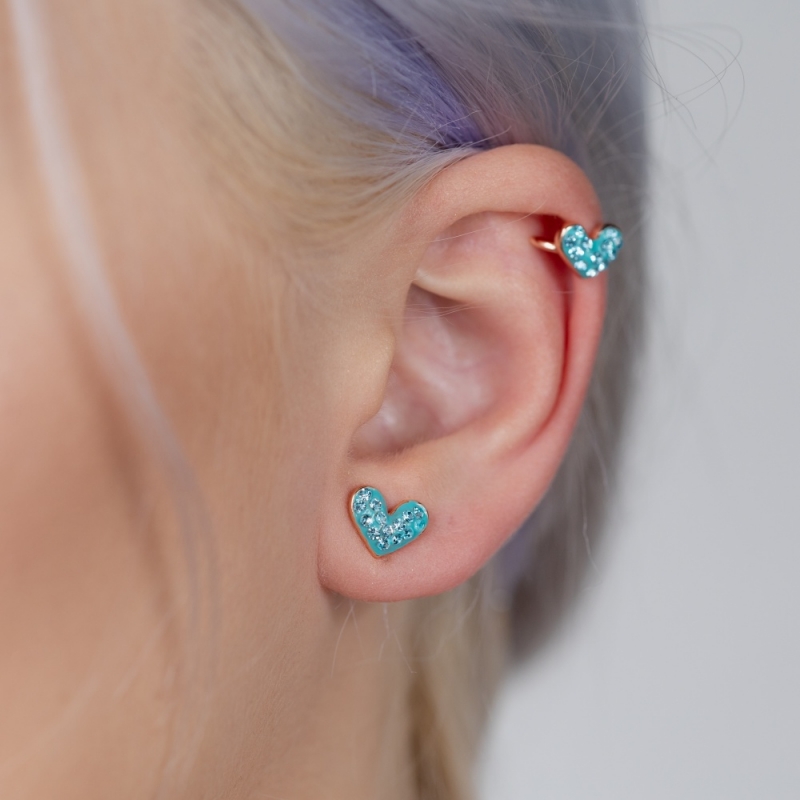 Mini earrings turquoise hearts