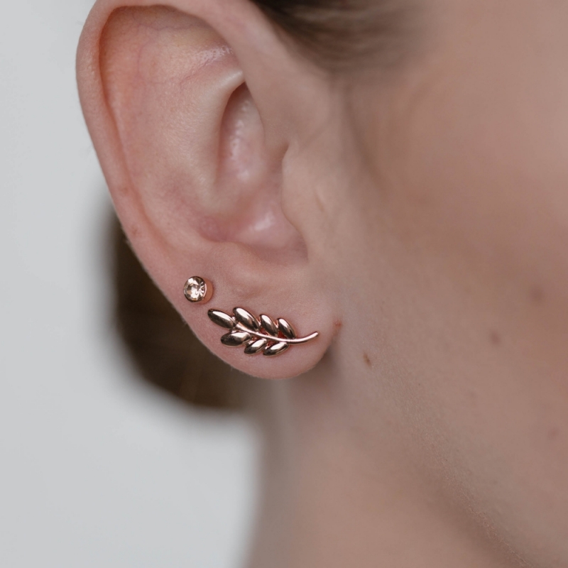Earrings rosegold spikelet