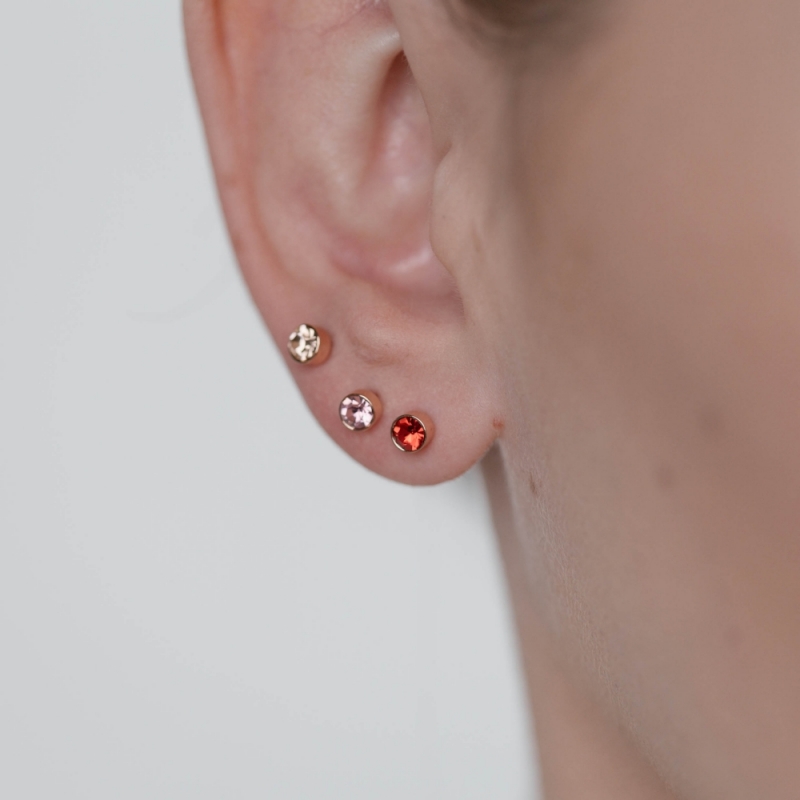 Small light red earrings
