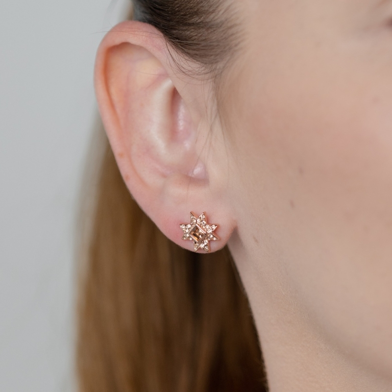 Earrings rose-gold Cicman stars