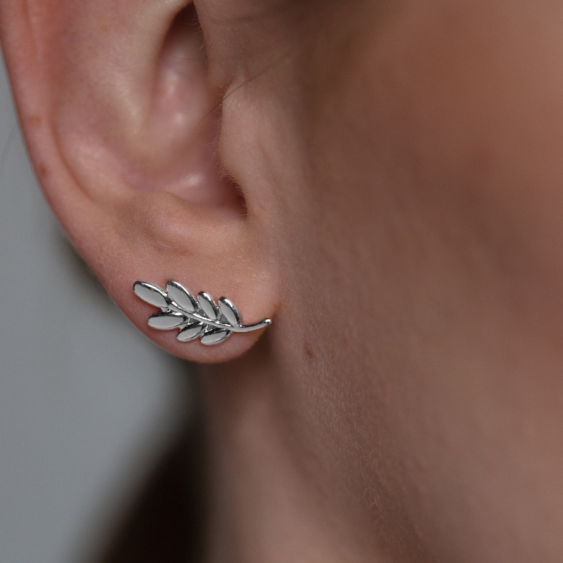 Earrings silver spikelet