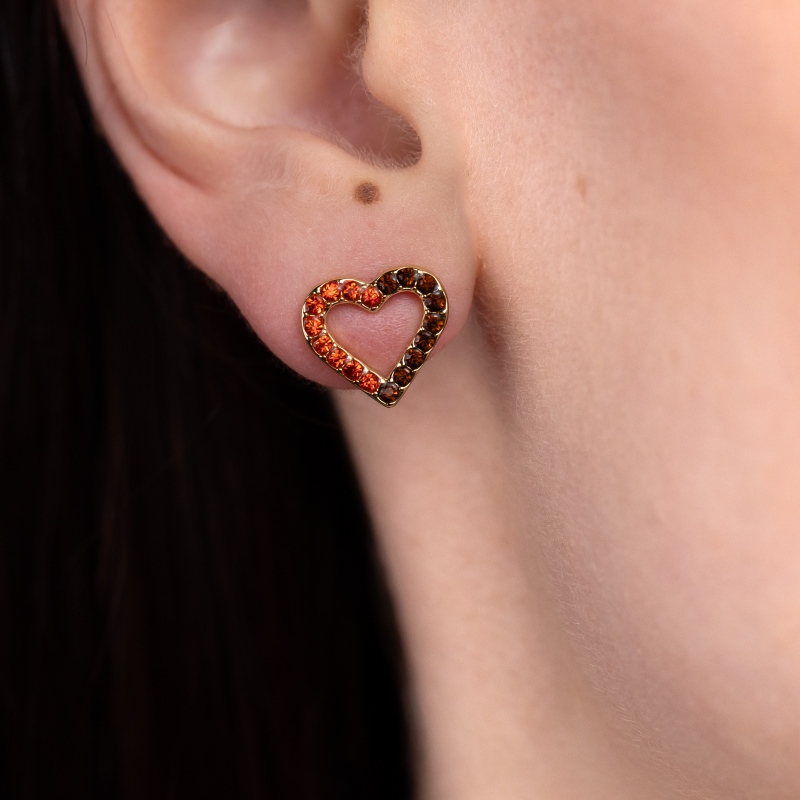 Small heart earrings orange