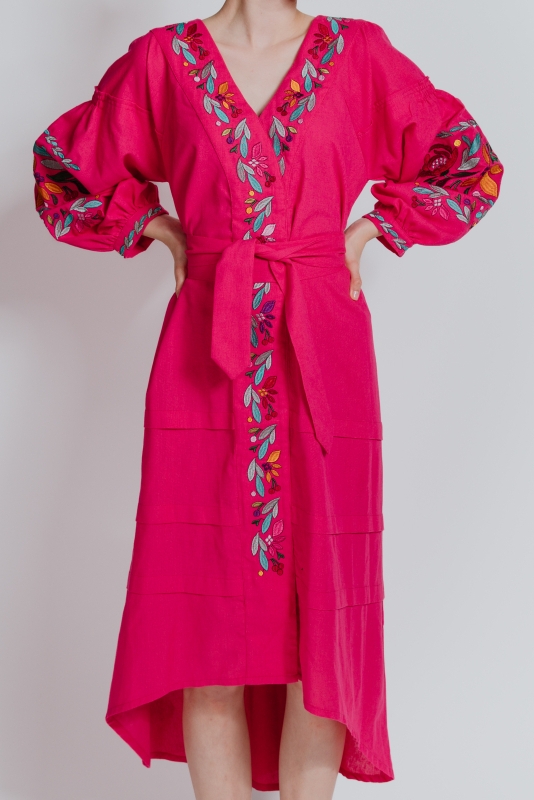 "Ékszeres" rózsaszín ruha