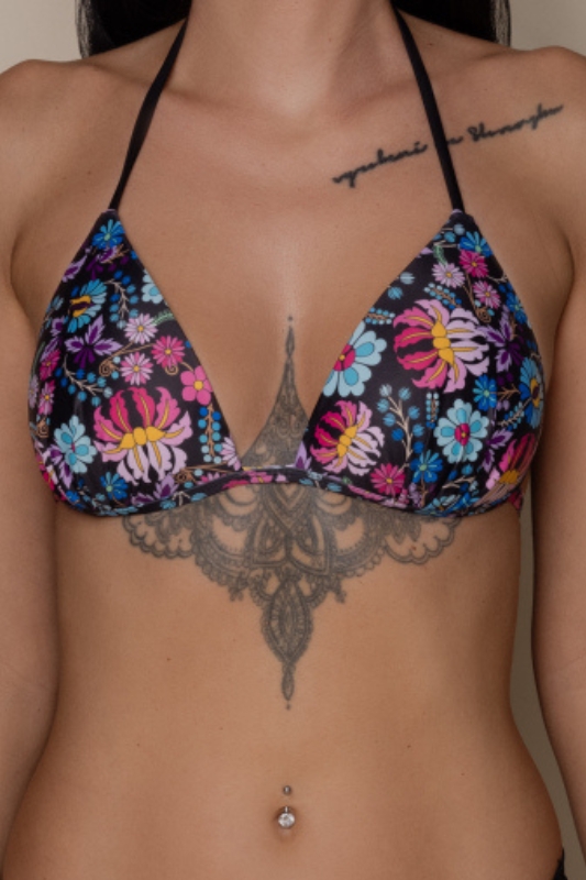 Górna część bikini Timrava – czarna we wzory