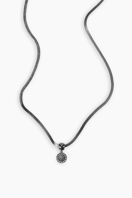 Gun színű lánc Naprózsa medállal