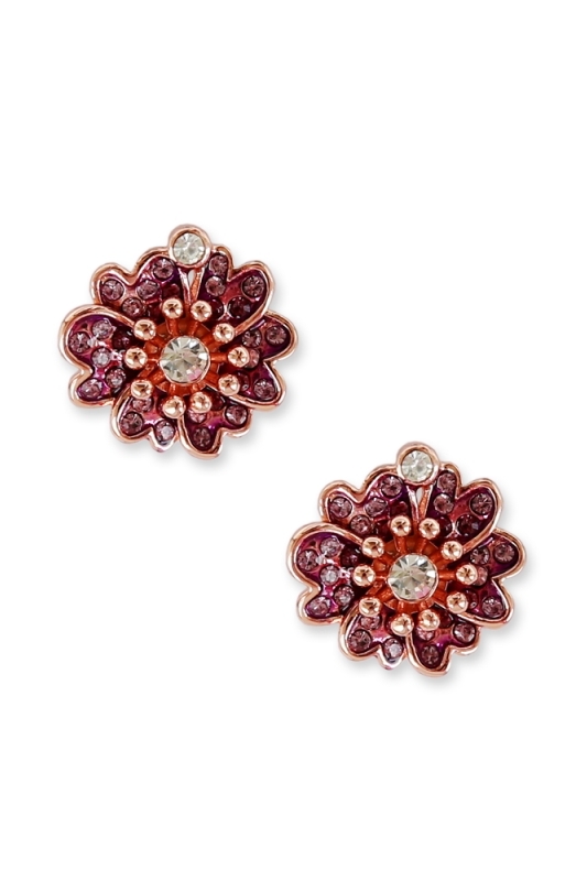 Fialové náušnice kvietky