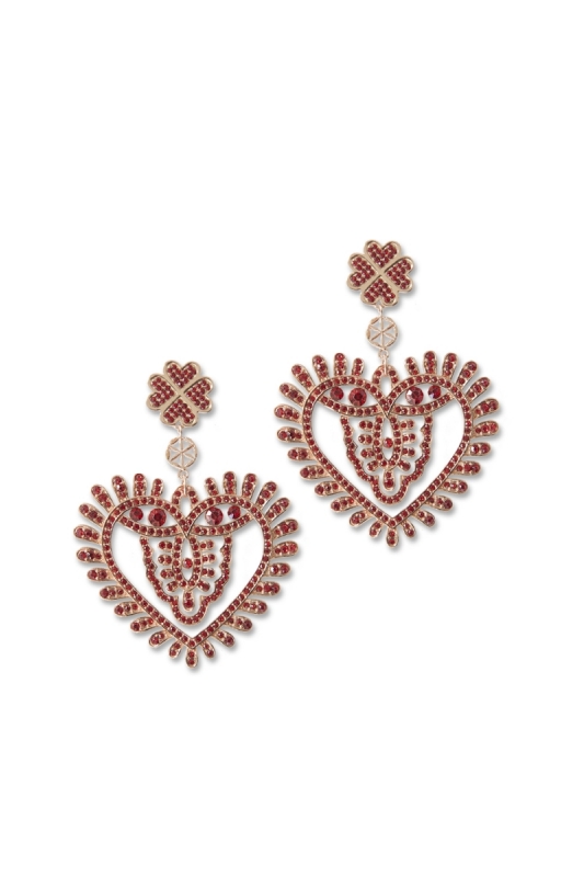 Earrings red hearts