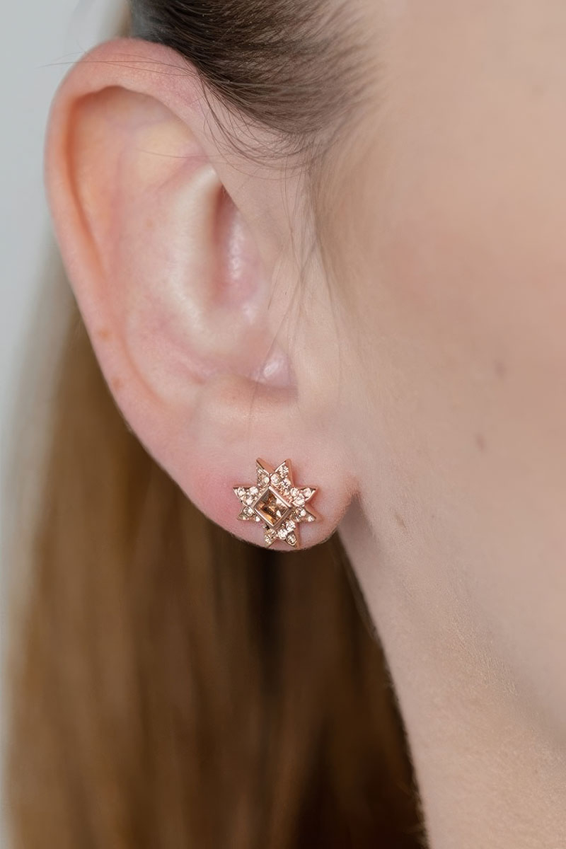 Earrings rose-gold Cicman stars